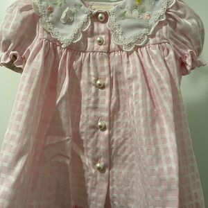 Pink Gingham with Embroidered Collar by Babytogs 12 months